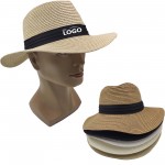 Summer Beach Sun Panama Straw Hat with Logo