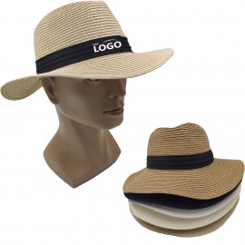 Summer Beach Sun Panama Straw Hat with Logo  Summer Beach Sun Panama Straw Hat with Logo