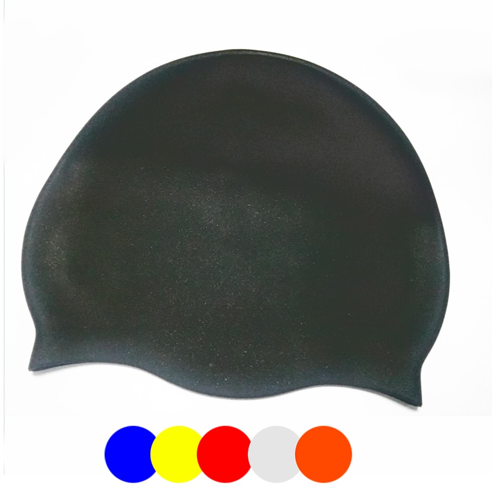 MOQ 50 PCS Unisex Adult Silicone Swim Cap Waterproof Swimming Hat with Logo