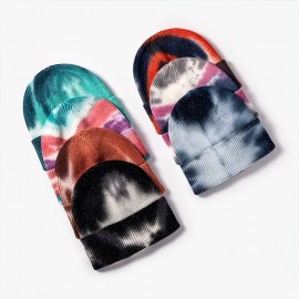 Personalized Tie Dye Beanie Soft Winter Knit Hat