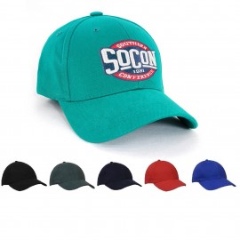 6 Panel Heavy Brushed Baseball Cap with Logo