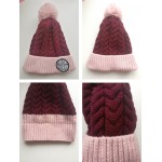 Logo Embroidered Knit Beanie With Pompom And Cuff