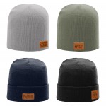 Personalized Genuine Leather Patches on Beanie | Choose Patch Shape | Choose Color | Richardson R15 or R18