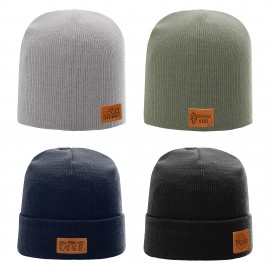 Personalized Genuine Leather Patches on Beanie | Choose Patch Shape | Choose Color | Richardson R15 or R18  Personalized Genuine Leather Patches on Beanie | Choose Patch Shape | Choose Color | Richardson R15 or R18