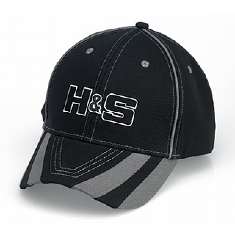 Logo Embroidered 6 Panel Cap with Applique stripes Logo Embroidered 6 Panel Cap with Applique stripes