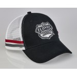 6 panel cap, Mesh back cap with double fabric stripe detail. Design your own! Custom Imprinted