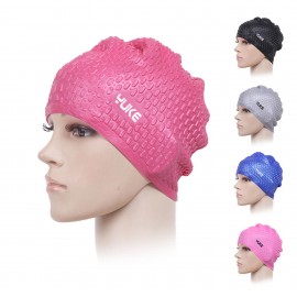 Logo Branded Silicone Swimming Cap for Long/Curly/Braids Hair