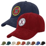 Embroidery 6 Panel Unstructured Corduroy Baseball Cap With Rope with Logo