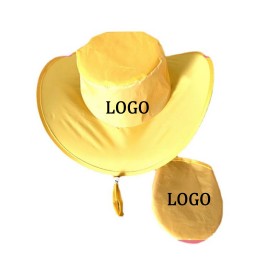 Foldable Nylon Cowboy Hat With Pouch with Logo