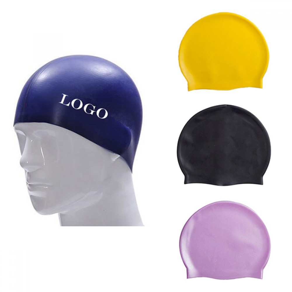 Logo Branded Waterproof Silicone Swimming Caps