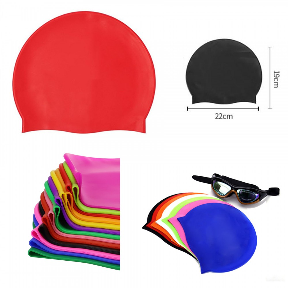 Branded Silicone Waterproof Adult Swimming Cap