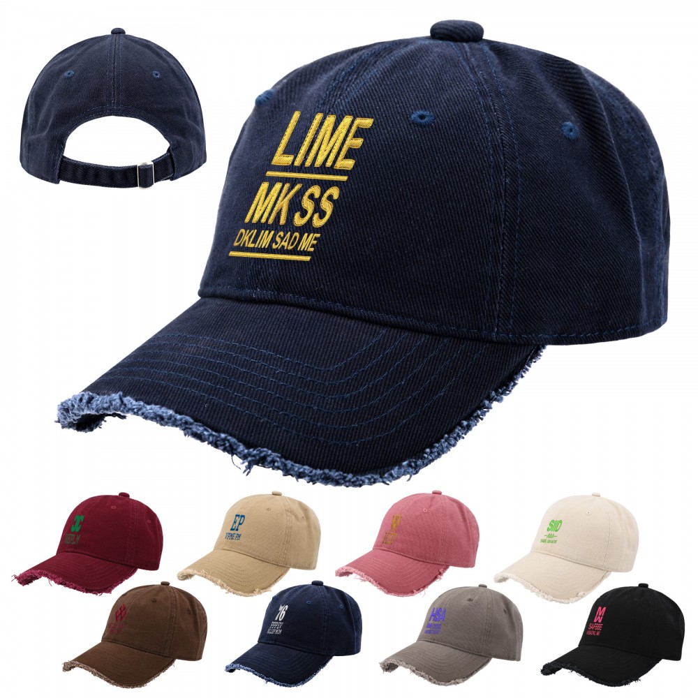 Customized Cotton 6-Panel Unstructured Middle Profile Cap With Metal Back Closure