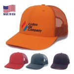 True American Made 6-Panel Matching Mesh Trucker Cap with Logo