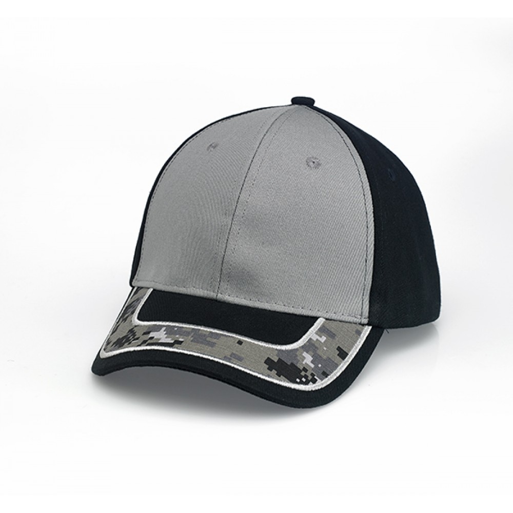 6 Panel Cap with Applique visor trim Branded