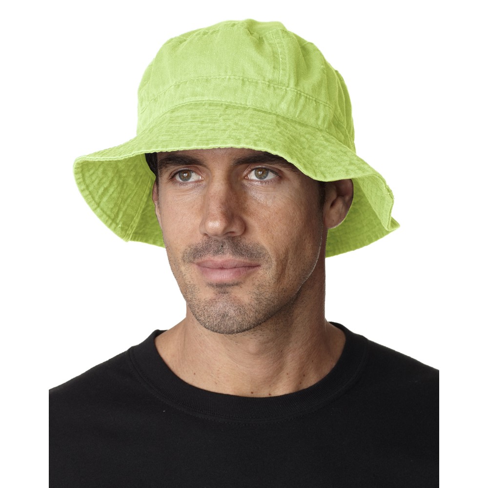 Logo Embroidered Adams Cap Vacationer Pigment Dyed Bucket Hat Logo Embroidered Adams Cap Vacationer Pigment Dyed Bucket Hat