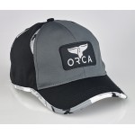 Logo Embroidered 6 panel cap, Roll over trim with Mesh Eyelets design your own!