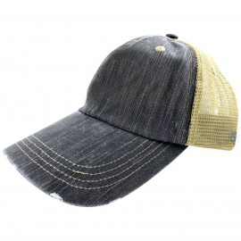 Adult Cotton Crushable Mesh Baseball Cap with Logo  Adult Cotton Crushable Mesh Baseball Cap with Logo