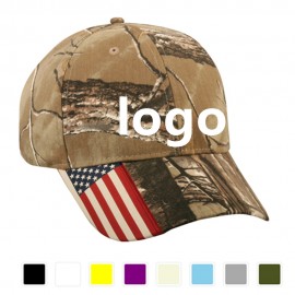 American Flag Cotton Cap With Embroidery with Logo
