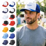 Personalized Flat Bill 5-Panel Poly-Foam Mesh Back Snapback Cap
