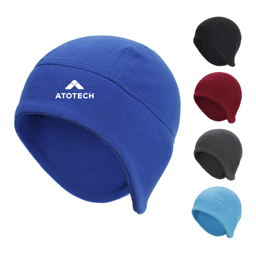 Logo Embroidered Polar Fleece Beanie Hat Logo Embroidered Polar Fleece Beanie Hat