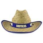 Custom MOQ 25pcs Domestic Western Cowboy Straw Hat With Custom Patch