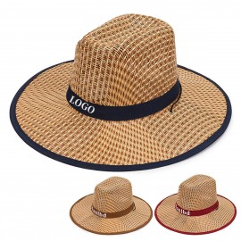 Customized Adult Wide Brim Braided Paper Straw Cowboy Hat