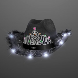 Custom Imprinted Light Up Black Cowgirl Hat