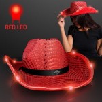 Customized Red LED Sequin Cowboy Hat