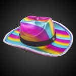 Custom Rainbow Light Up Cowboy Hat With Black Band