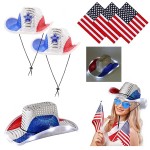 Promotional Led Sequins Patriotic Cowboy Hats