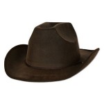 Custom Imprinted Faux Brown Leather Western Hat