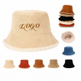 Customized Double-sided Warm Thick Corduroy Bucket Hat