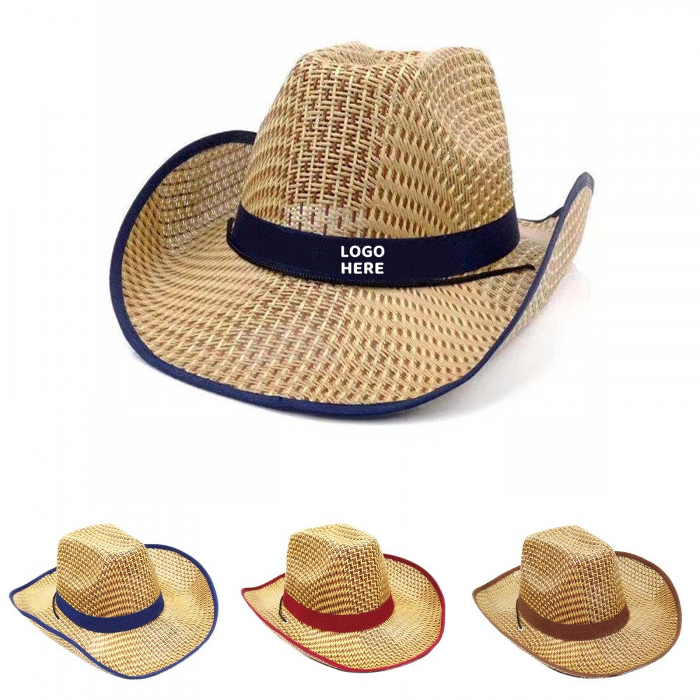 Branded Western Straw Cowboy Hat