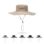 Logo Printed Wide Brim Sun Protection Hat with Breathable