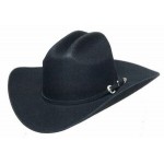 Black Genuine Wool Felt Western Hat Branded