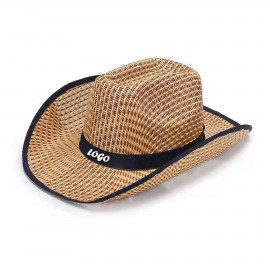 Logo Printed Custom Cowboy Straw Hat  Logo Printed Custom Cowboy Straw Hat