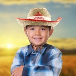 Customized Child's Cowboy Hat w/Silk Screened White Band