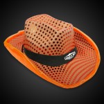 Branded LED Orange Sequin Cowboy Hat(with black imprinted band)