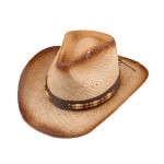 Branded Raffia Tinted Cowboy Straw Hat