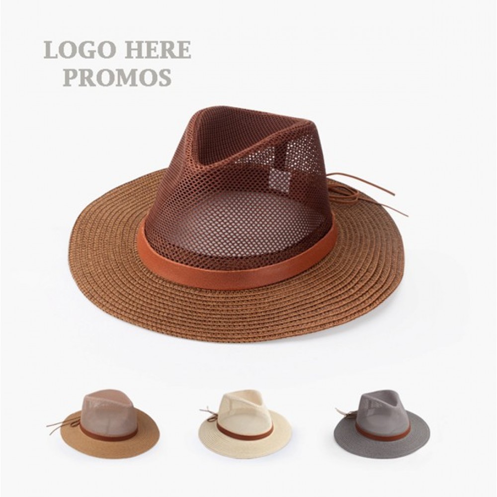 Branded Adjustable Drawstring Hollow Out Cowboy Hat