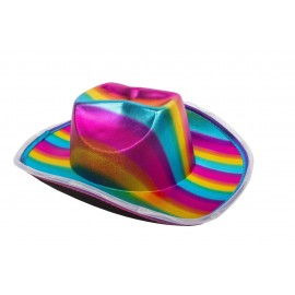 Logo Printed Rainbow Light Up Cowboy Hat