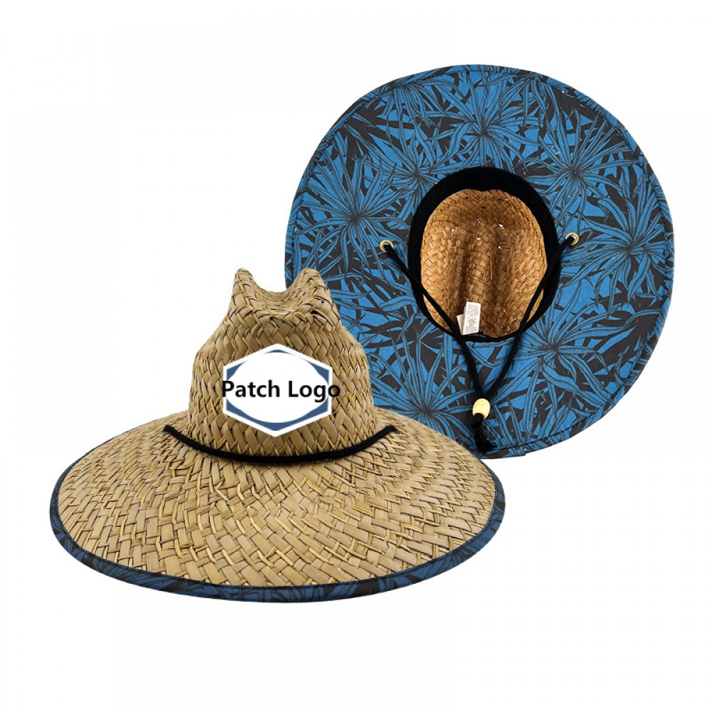 Personalized Sun Straw Hat with Custom Patch