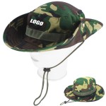 Logo Printed Camouflage Cowboy Fisherman Dual Style Bucket Hat