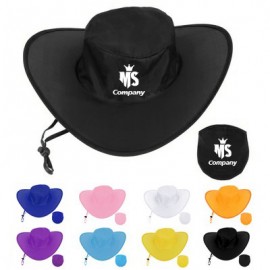 Customized Foldable Polyester Cowboy Hat With Pouch