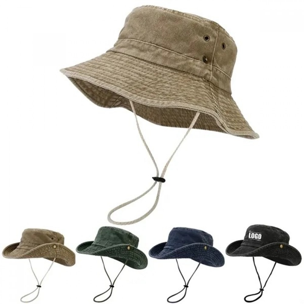 Customized Unisex Washed Cotton Denim Boonie Hat Customized Unisex Washed Cotton Denim Boonie Hat