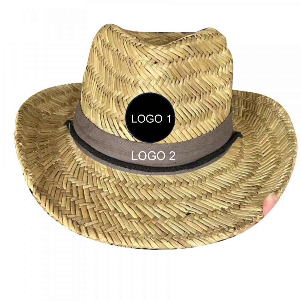 Logo Printed Straw Cowboy Hat