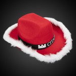 Personalized Santa Cowboy Hat w/ White Trim