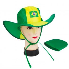 Logo Printed Polyester Foldable Cowboy Hat w/Pouch