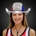 Custom Patriotic LED Sequin Cowboy Hat