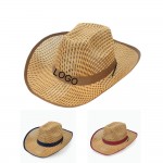 Custom Custom Straw Cowboy Hat w/Adjustable Strap 15"x11"